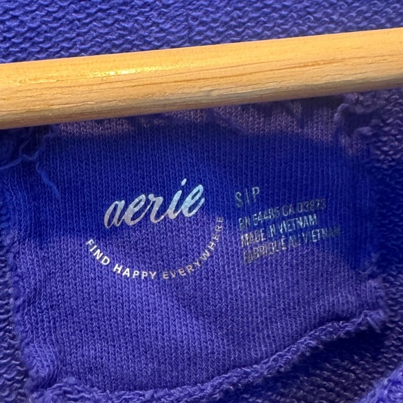 Aerie Blue Oversized “Self Care Club” Crewneck Sweatshirt Size Small - Picture 3 of 3